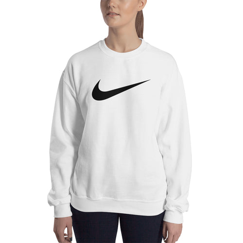 Nike Logo Sweatshirt Nike brand Sweatshirt full-sleeve crew neck White Branded sweatshirt for women