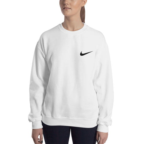 Branded sweatshirt Nike Logo Sweatshirt Nike brand Sweatshirt crew neck White full-sleeve Sweatshirt for women