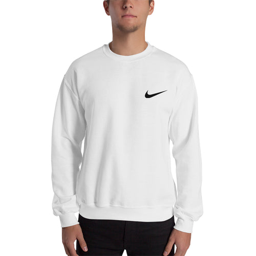Branded sweatshirt Nike Logo Sweatshirt Nike brand Sweatshirt crew neck White full-sleeve Sweatshirt for men
