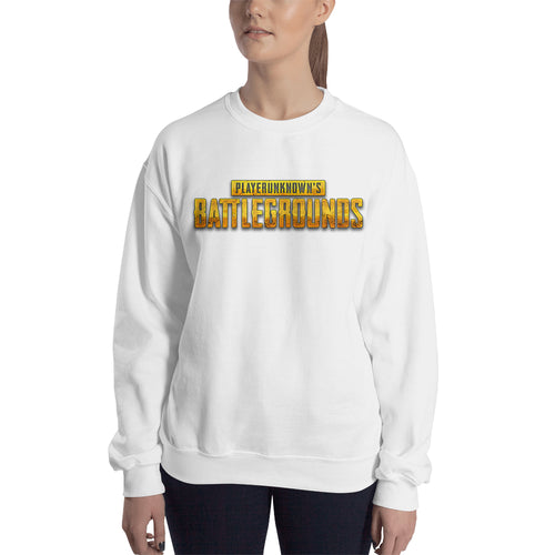 PUBG Sweatshirt Players Unknown's Battle Ground sweatshirt White Crew Neck Gaming sweatshirt for women