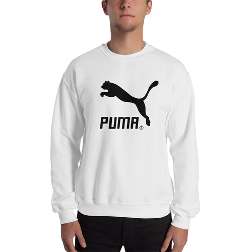 Branded sweatshirt Puma Sweatshirt branded Sweatshirt crew neck White full-sleeve Sweatshirt for men