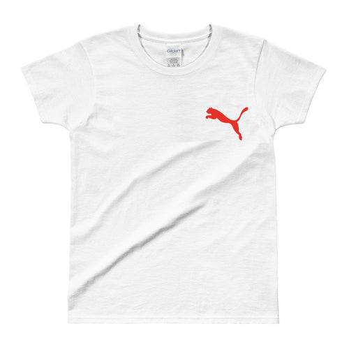 Puma T shirt Puma logo T shirt White Short Sleeve Cotton T shirt for women