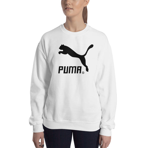 Branded sweatshirt Puma Sweatshirt branded Sweatshirt crew neck White full-sleeve Sweatshirt for women
