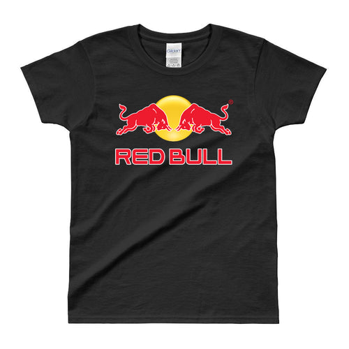 Red Bull T shirt Red bull Logo T shirt Black Half Sleeve Cotton T shirt for women