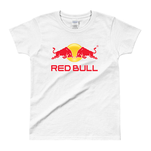 Red Bull T shirt Red bull Logo T shirt white Half Sleeve Cotton T shirt for women