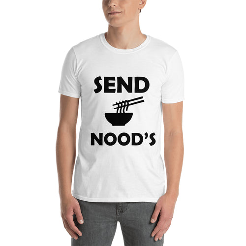 Send Noods T shirt Funny Noodles T shirt White Cotton Funny Food T shirt for men