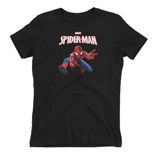Spiderman T shirt SuperHero T shirt short-sleeve Black Cotton T shirt for women