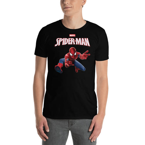 Spiderman  T shirt SuperHero T shirt short-sleeve Black Cotton T shirt for men