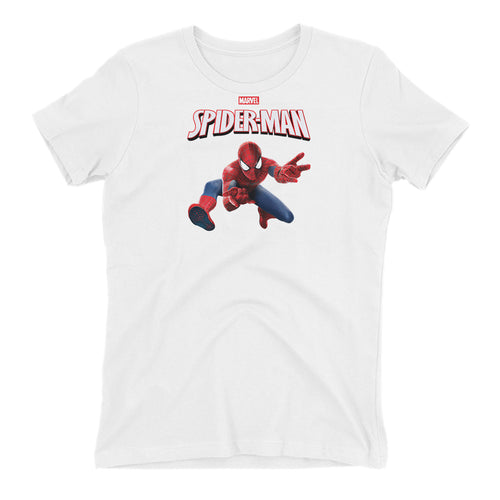 Spiderman T shirt SuperHero T shirt short-sleeve White Cotton T shirt for women