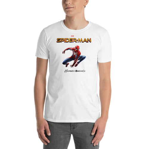 Spiderman Home Coming T shirt Spiderman T shirt Short-Sleeve White Cotton T shirt for men
