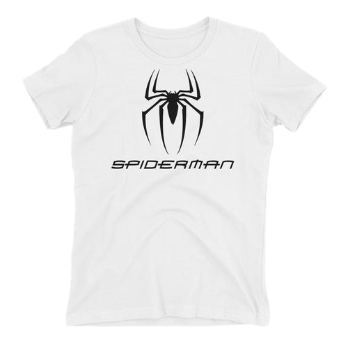 Spider Logo T shirt Spiderman T shirt White Short-Sleeve Cotton T shirt for women