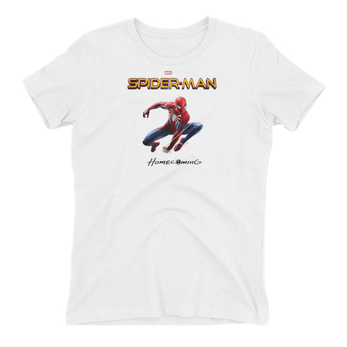 Spiderman Home Coming T shirt Spiderman T shirt Short-Sleeve White Cotton T shirt for women
