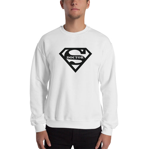 Super Doctor Sweatshirt Superman logo Sweatshirt White Doctors sweatshirt for men