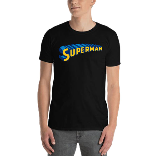 Super Man T shirt Super Hero T shirt Black Cotton Half Sleeve T shirt for men