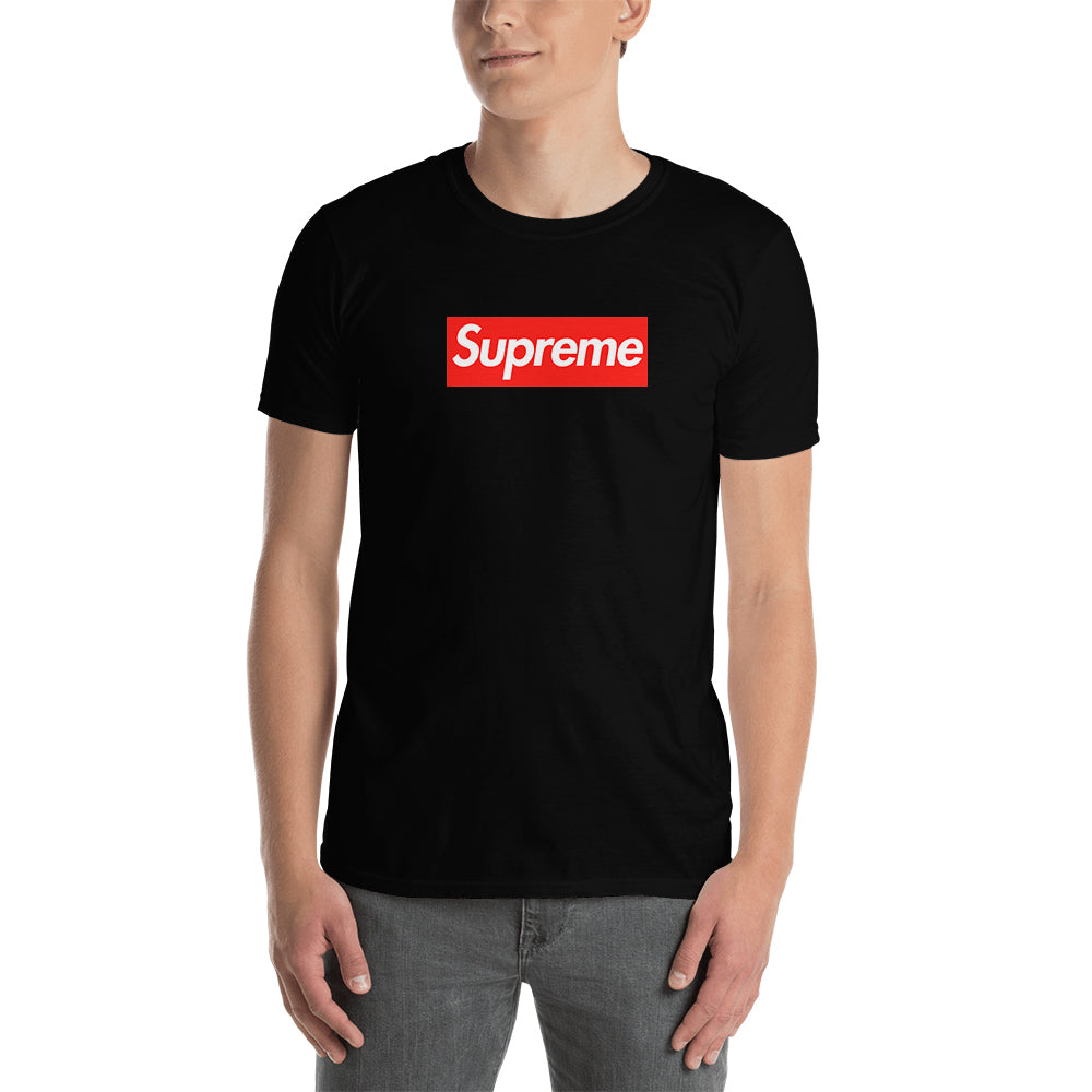 Supreme Logo T shirt Supreme Brand T shirt Black Short-sleeve Cotton T  shirt for men –