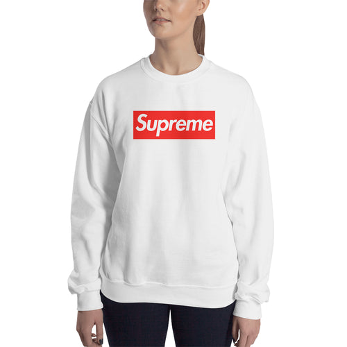 Supreme sweatshirt Supreme Brand Sweatshirt Supreme Logo Sweatshirt crew neck White full-sleeve Sweatshirt for women