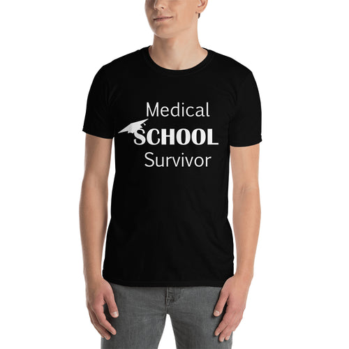 Medical School Survivor T shirt Doctor T shirt Black Short-sleeve Cotton T shirt for medical students