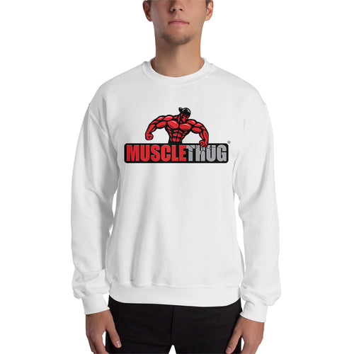 Muscle Thug Sweatshirt Gym Sweatshirt White Full-sleeve Sweatshirt for men