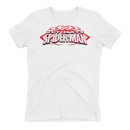 Ultimate Spiderman T shirt Spiderman Logo T shirt Short-Sleeve Cotton White T shirt for women