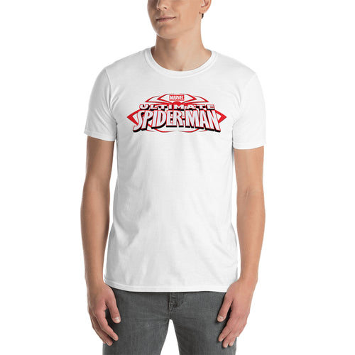 Ultimate Spiderman T shirt Spiderman Logo T shirt Short-Sleeve Cotton White T shirt for men