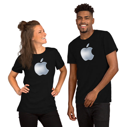 Apple logo t shirt pure cotton best quality unisex tshirt in black and white color