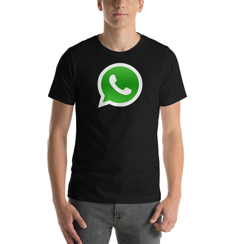 whatsapp t shirt in black and white color pure cotton and half sleeve