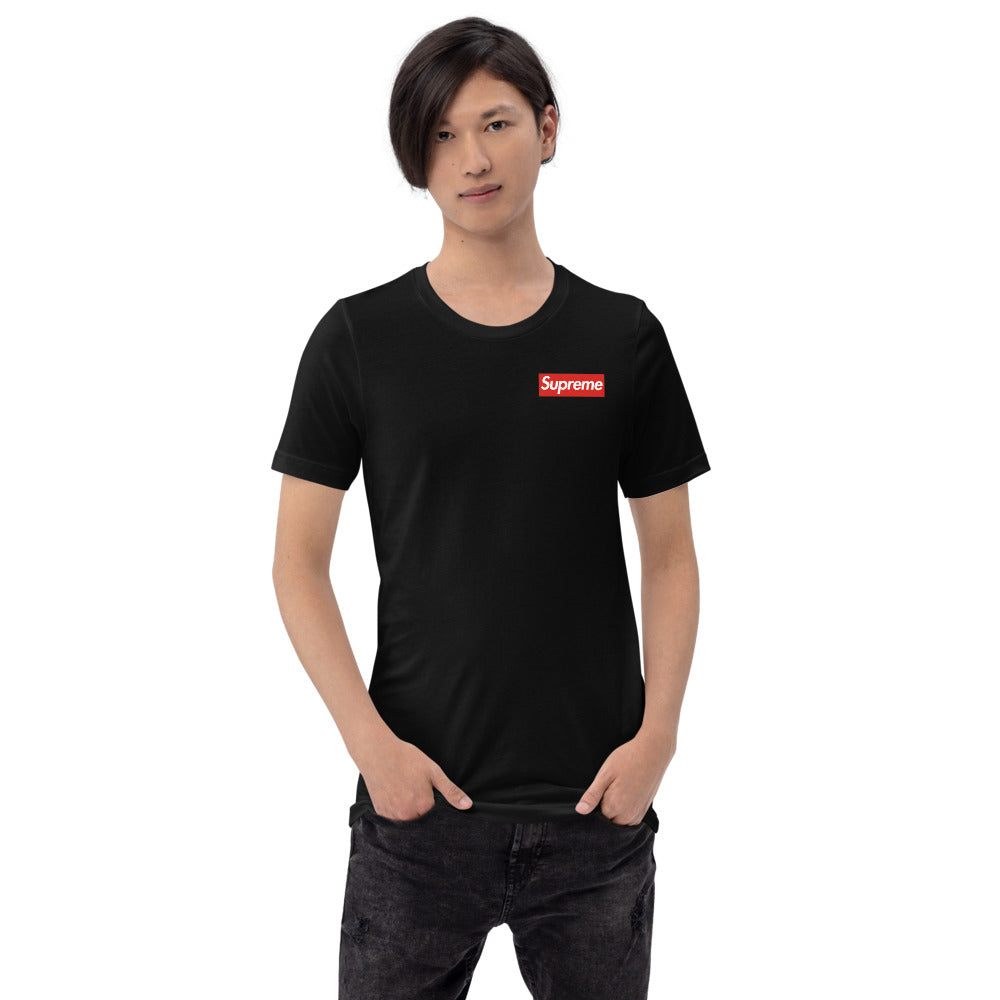 supreme brand t shirt for men half sleeve pure cotton in colour black and white all sizes