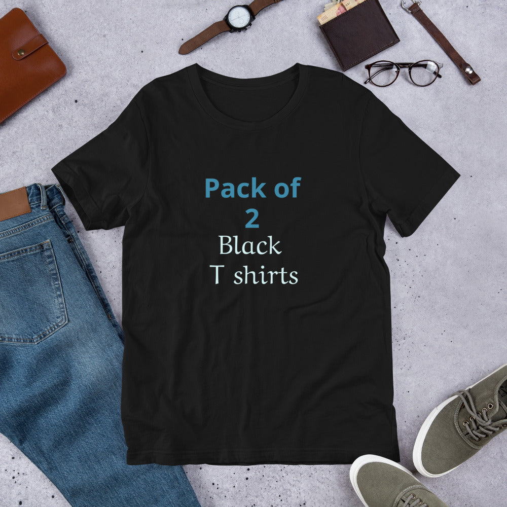 multipack black t shirt for men pack of 2 pure cotton