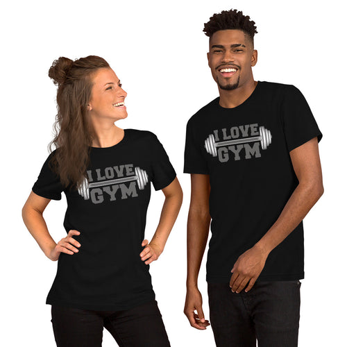 I love Gym unisex t shirt for workout in pure cotton
