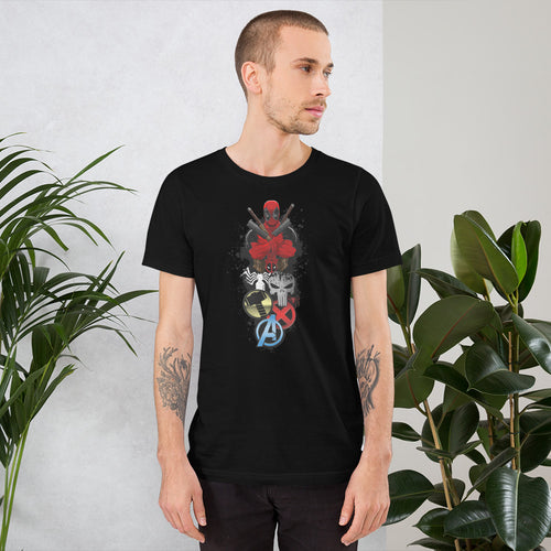 Deadpool t shirt men pure cotton in black and white color