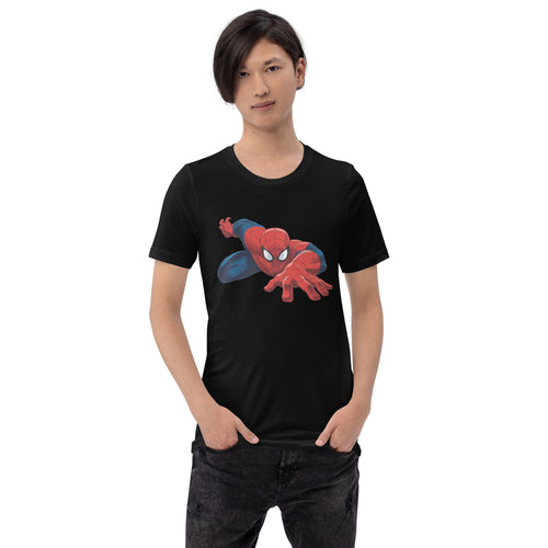 Spiderman cotton black and white half sleeve printed t shirt for men