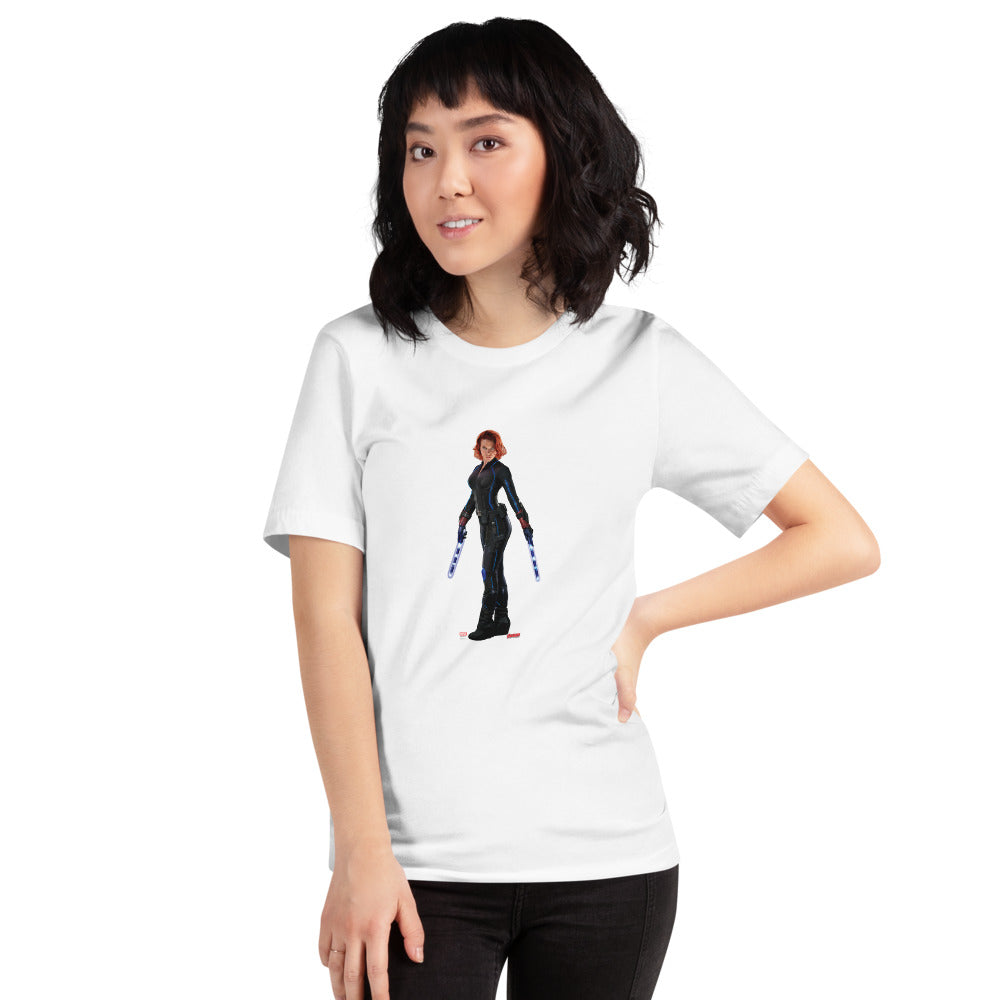 black widow t shirt black and white pure cotton marvel t shirt for women