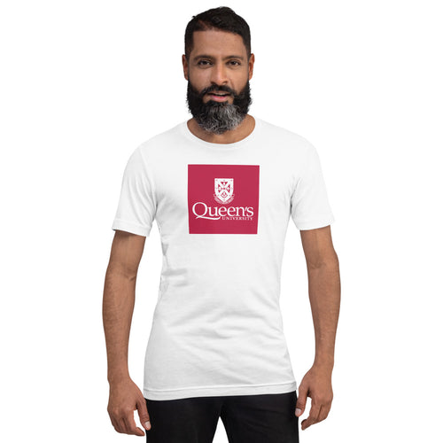 queens university t-shirt great stuff pure cotton in black and white