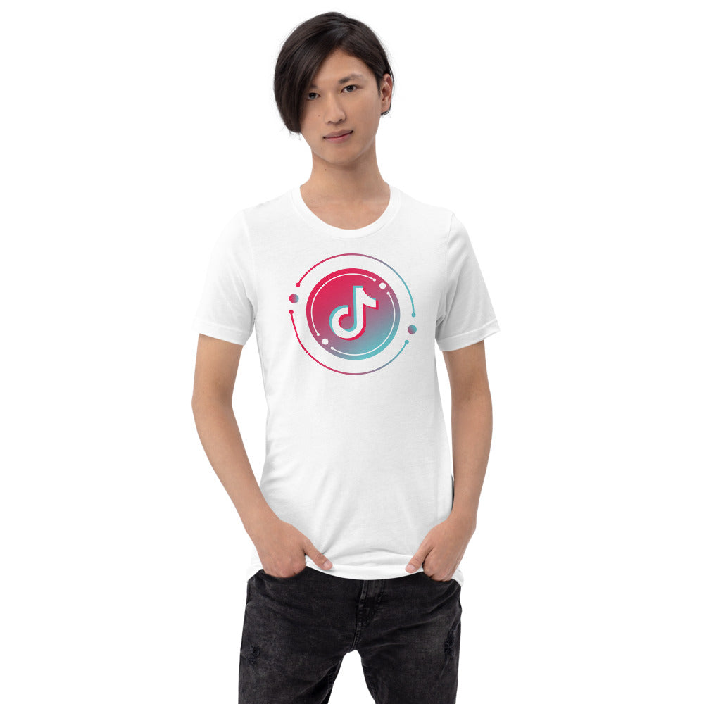 tiktok logo printed unisex t shirt in black and white colore pure cotton in all sizes