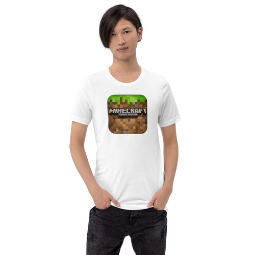 game minecraft logo t shirt in pure cotton with black and white color best quality