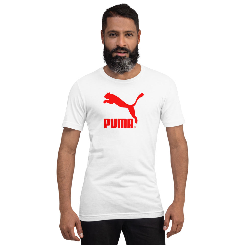 Puma red and white t shirt Clearance