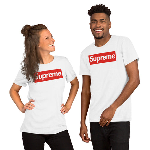supreme t shirt for men and women | Branded unisex t shirt half sleeve pure cotton in colour black and white