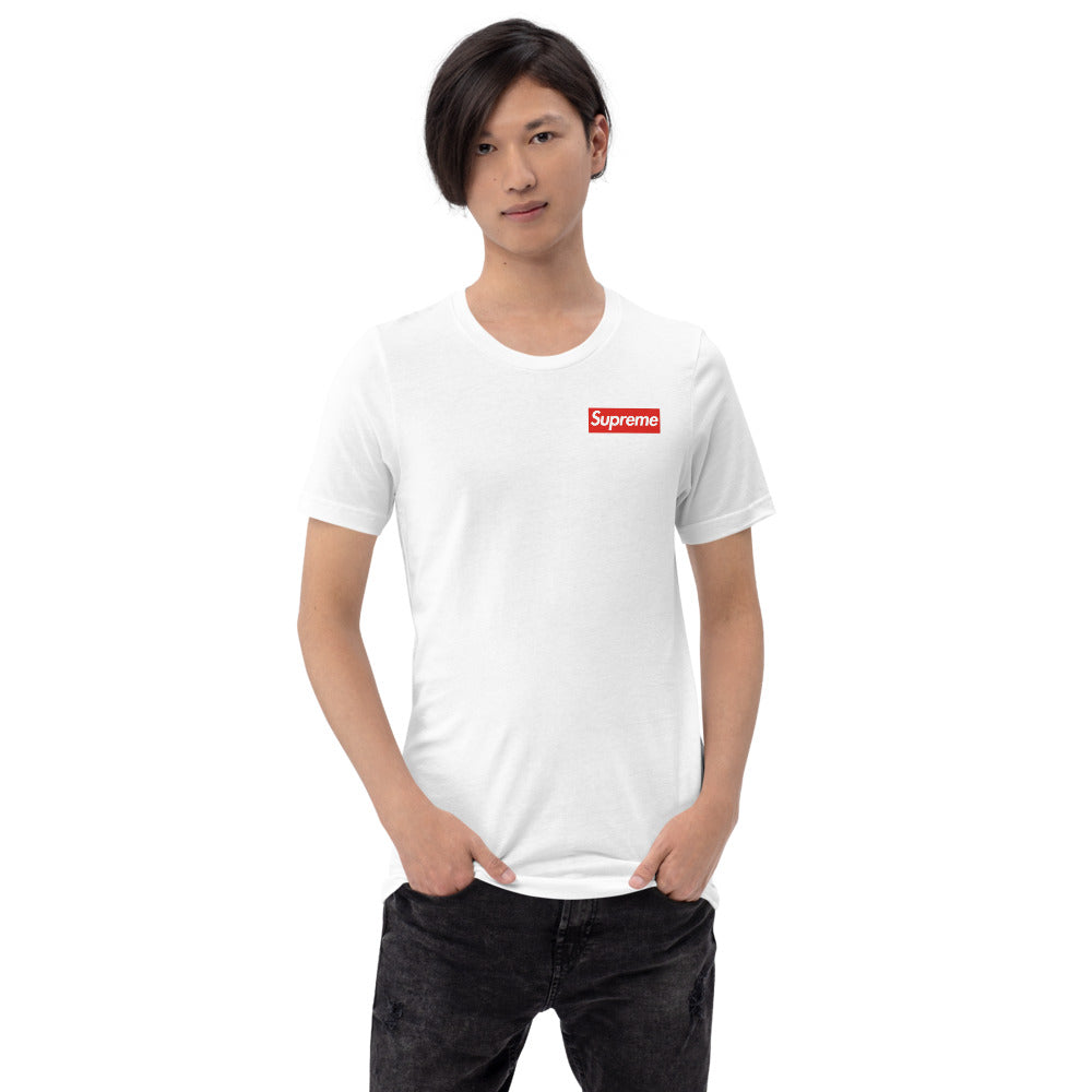 supreme brand t shirt for men half sleeve pure cotton in colour black and white all sizes