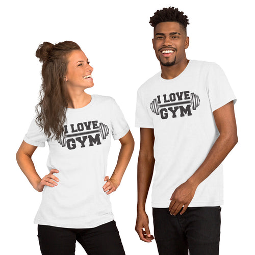 I love Gym unisex t shirt for workout in pure cotton