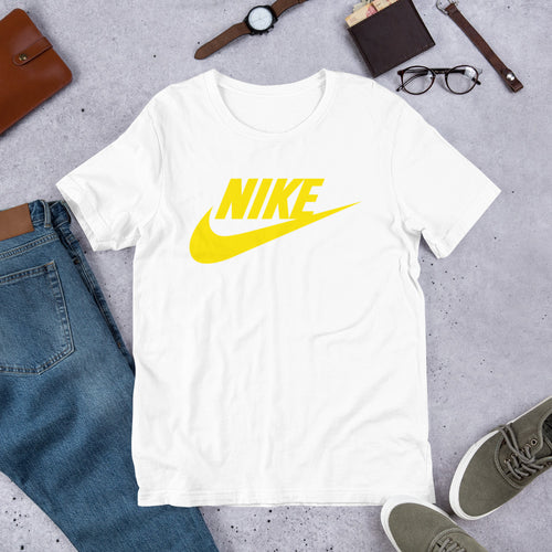 Cotton Nike t shirt with yellow logo