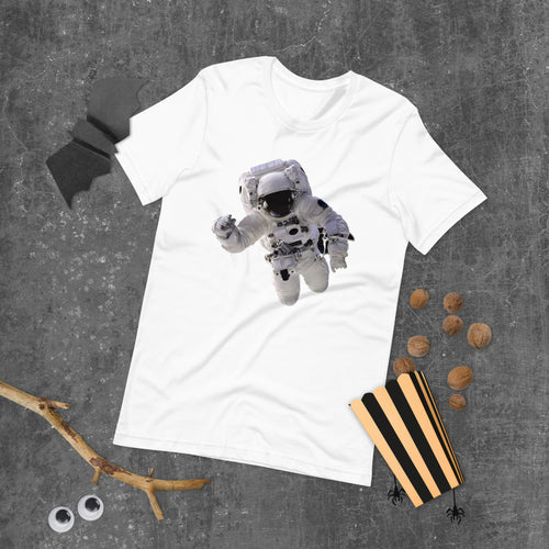 Astronaut picture printed t shirt pure cotton in black and white color