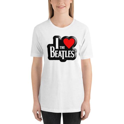I love Beatles Music Band t shirt for women