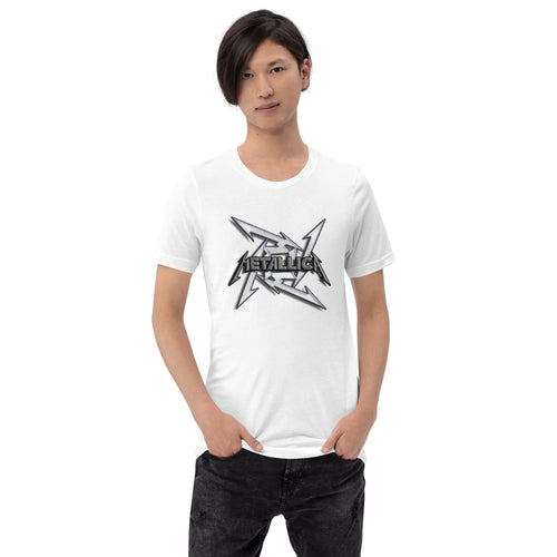 Metallica black and white t shirt with logo