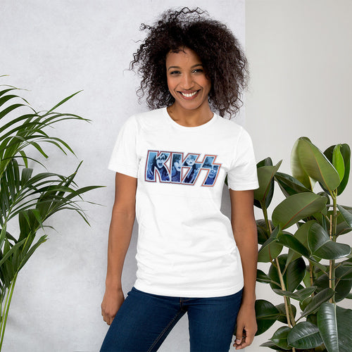 Music Band KISS logo cotton half sleeve t shirt for women