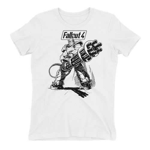 Fallout 4 T shirt Gaming T shirt White short-sleeve Cotton T shirt for women