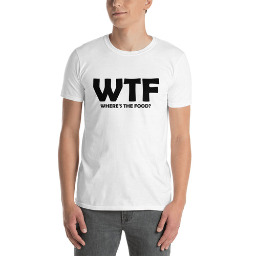 WTF Wheres the food T shirt foodies T shirt White Short-sleeve T shirt  for men